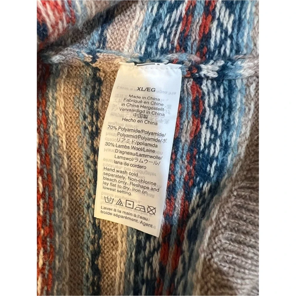 J.Crew Men's Nordic‎ Fair Isle Lambswool Crewneck Sweater XL Very Good/Excellent